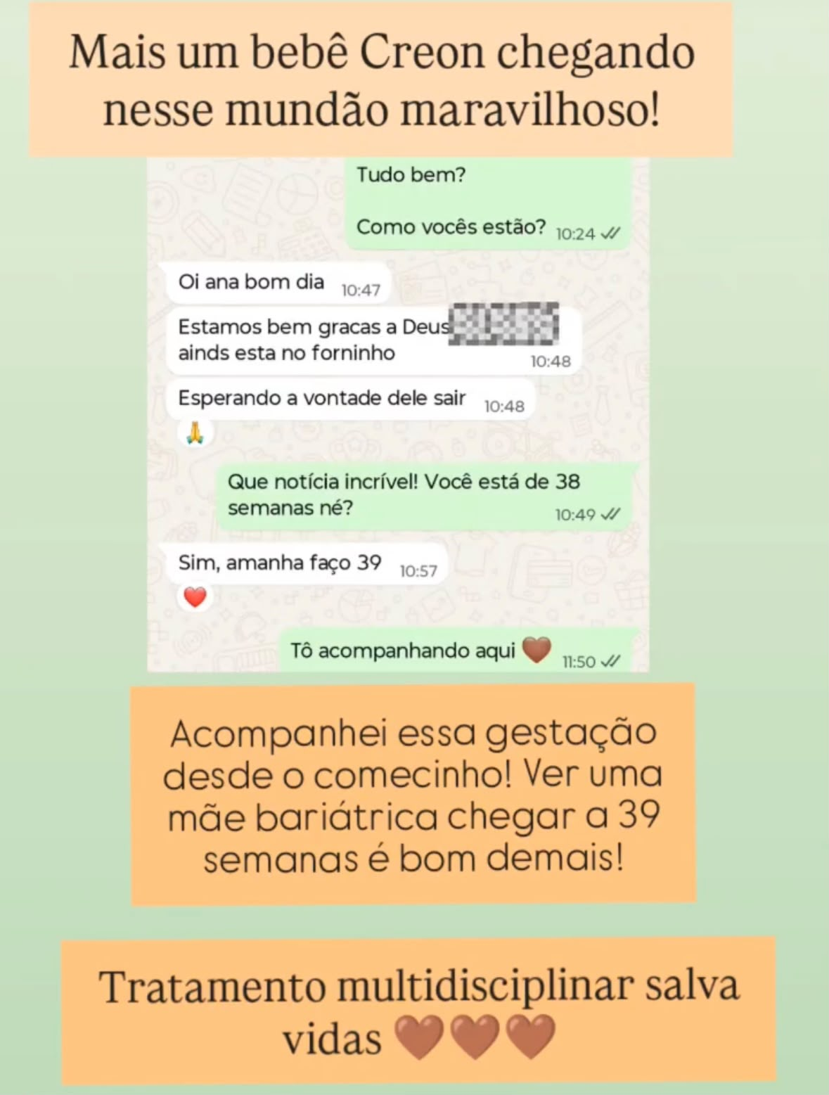 Depoimento de paciente — satisfação com o atendimento